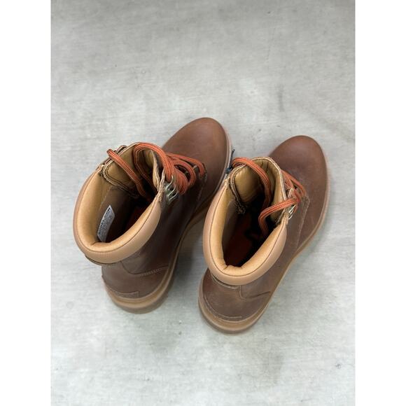 Sorel Lennox Lace STKD Brown Leather Waterproof Lace Up Boots Size 7 Retail $189 - Picture 10 of 14